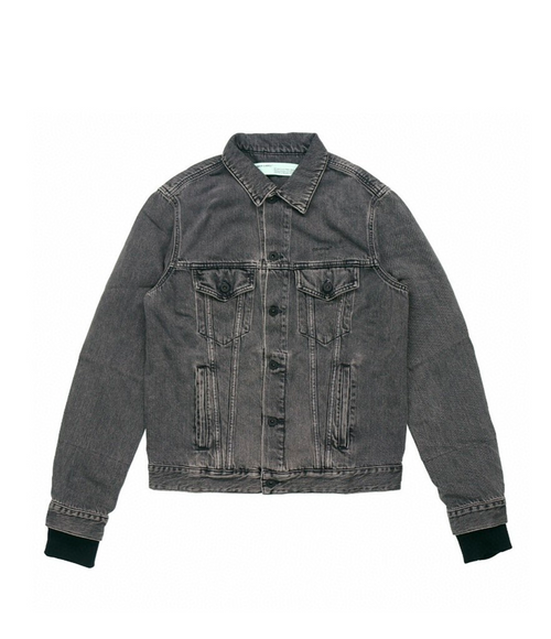 "Off-White Denim Distressed Jacket 'Black'"