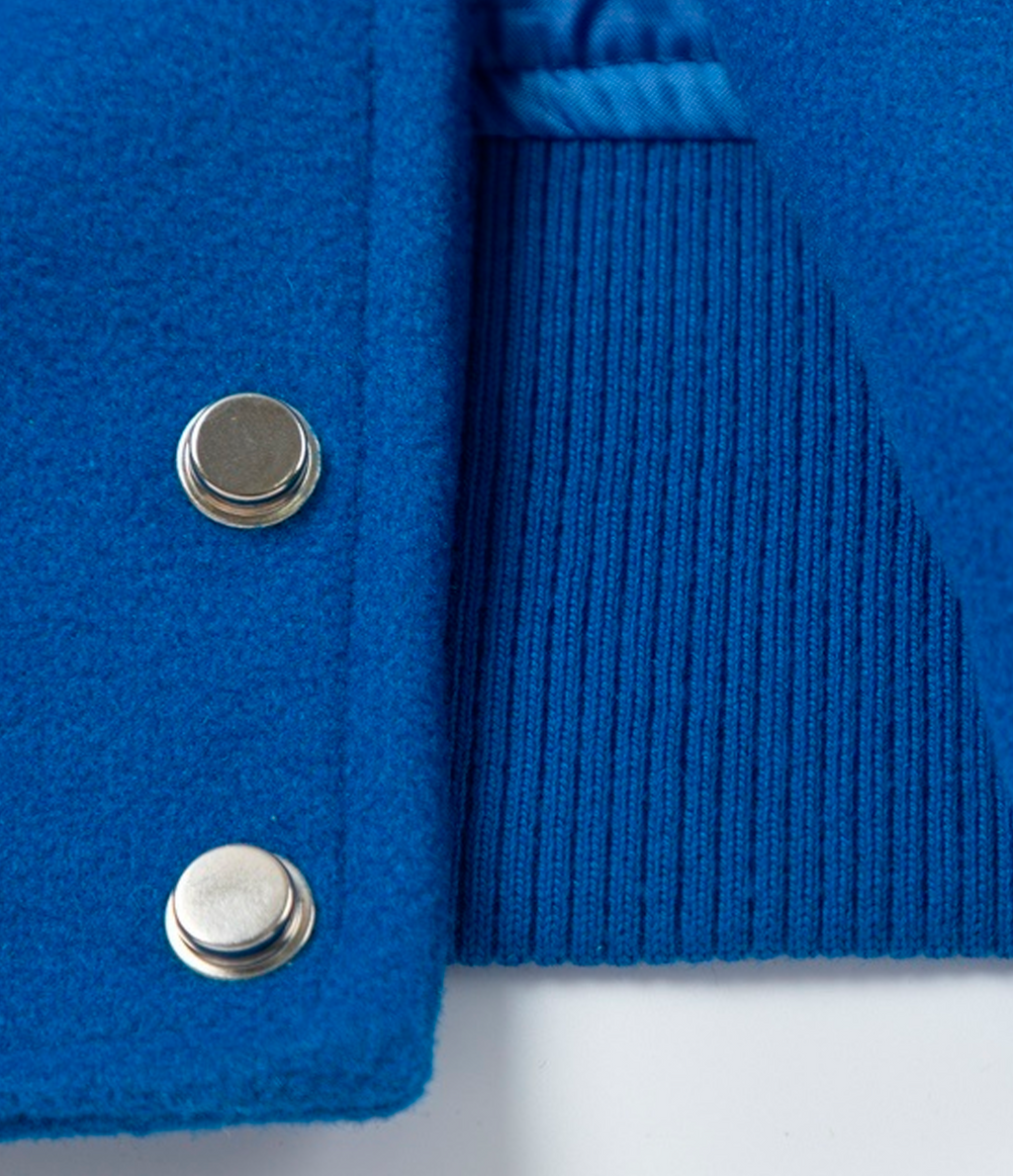 Off-White Royal logo-appliqué Varsity Jacket