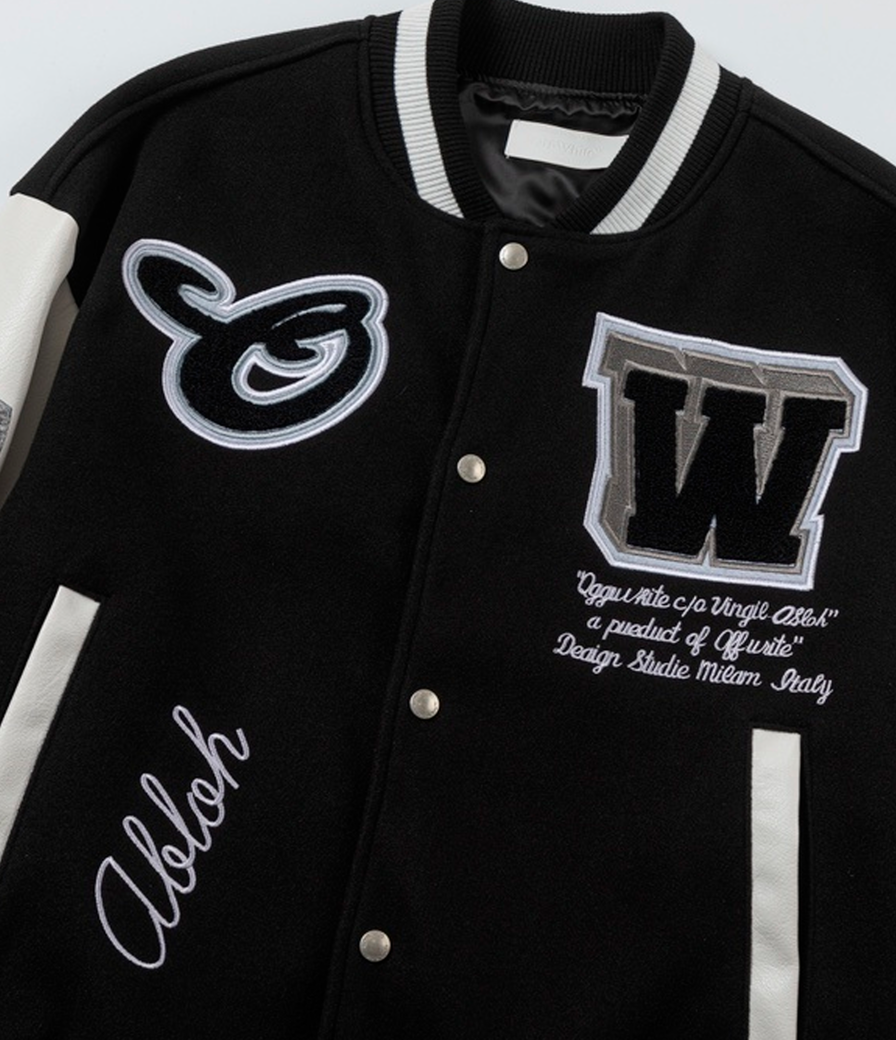 Off-White Lea Appliqué Varsity Jacket