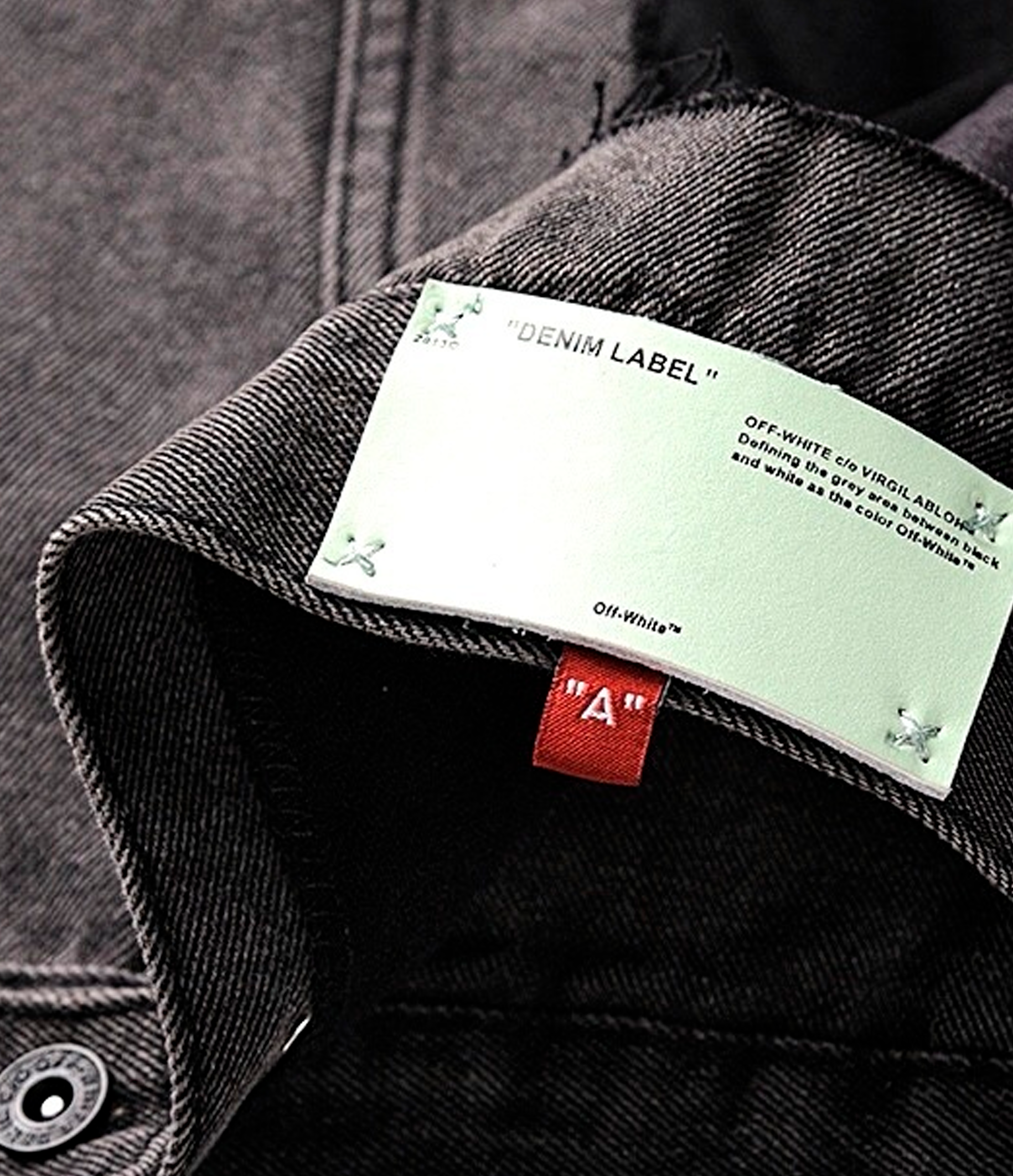 "Off-White Denim Distressed Jacket 'Black'"