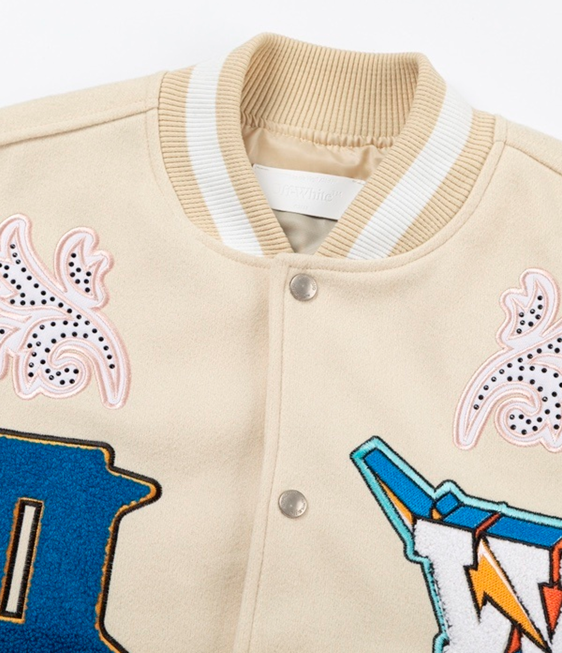 Off-White Thunderbolt Varsity Bomber Jacket