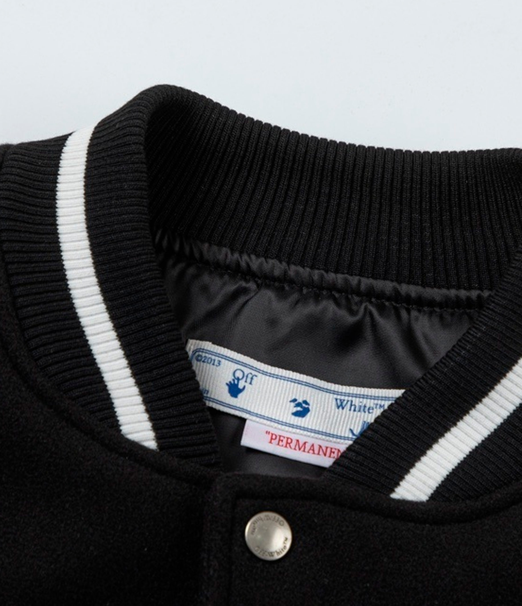 Off-White embroidered patch varsity jacket