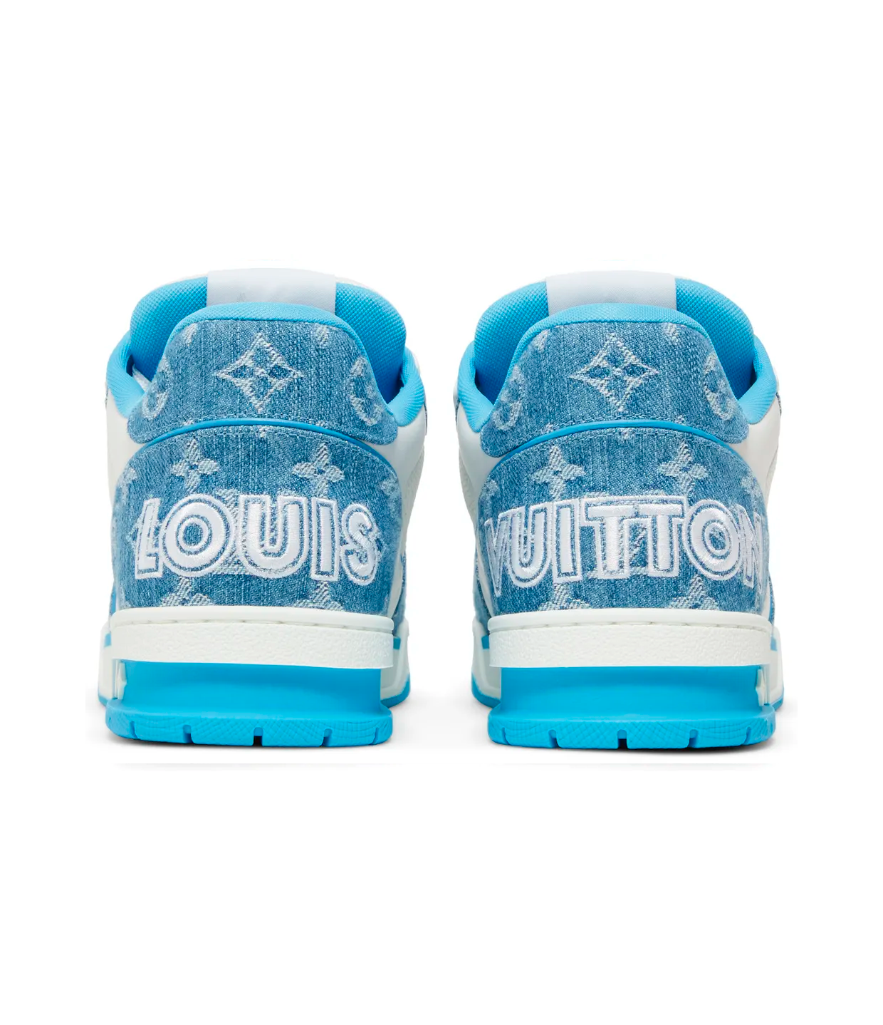 Louis Vuitton Trainer Low 'Velcro Strap - Light Blue Monogram Denim'