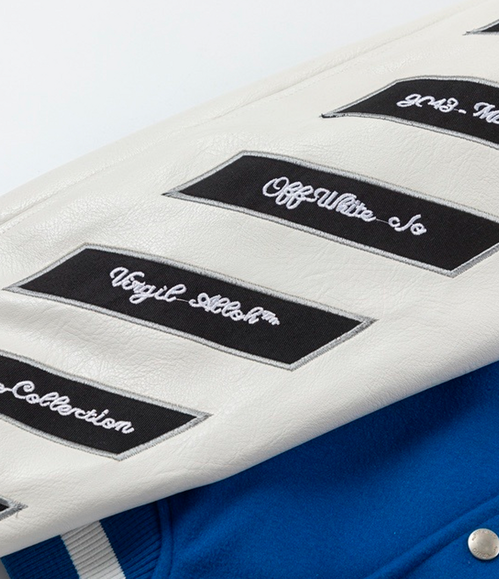 Off-White Royal logo-appliqué Varsity Jacket